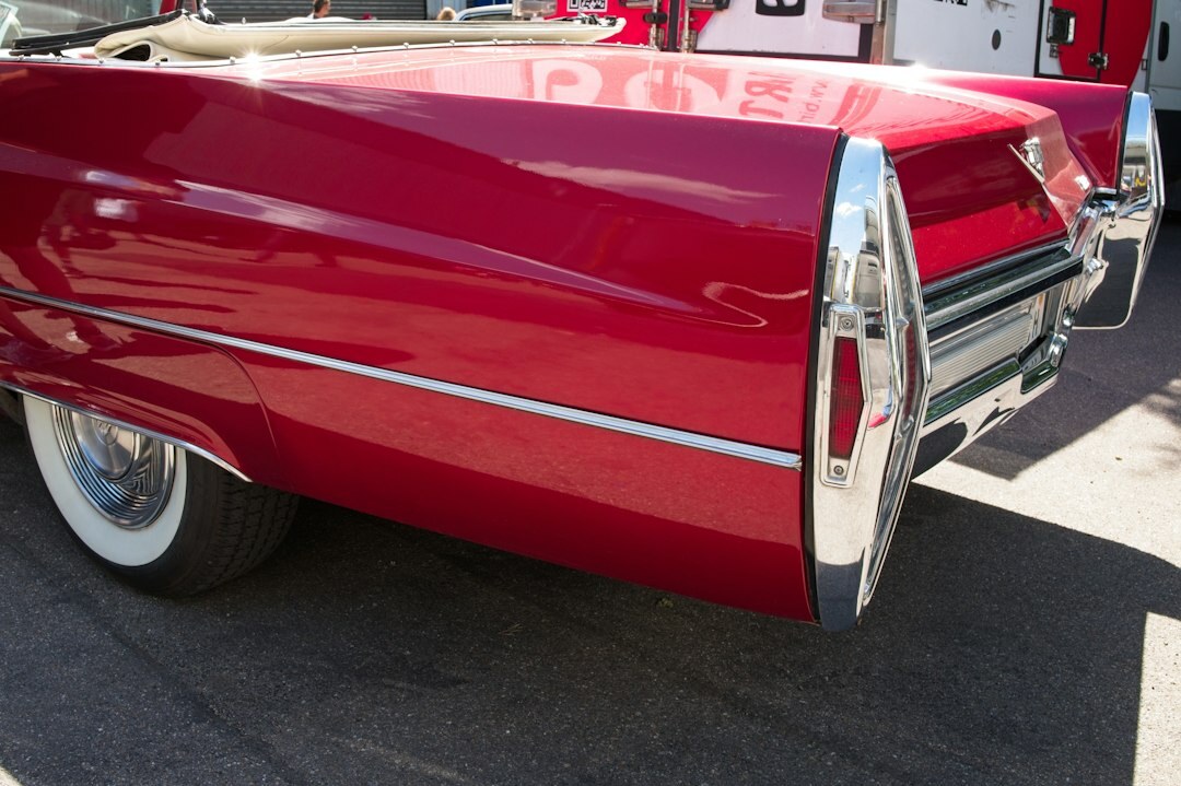 Restored 1950s American convertible automobile with chrome details