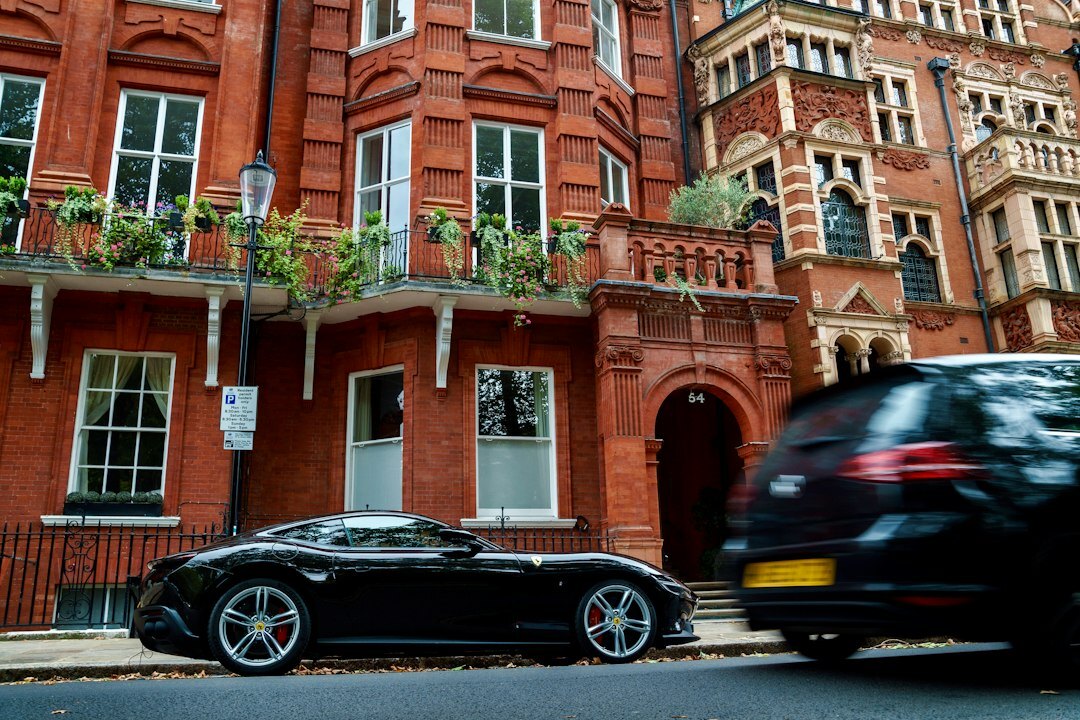 arriving at luxury destination by car